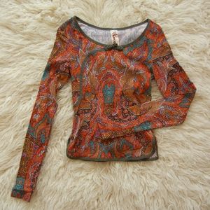 Oriental Paisley Blouse NWOT